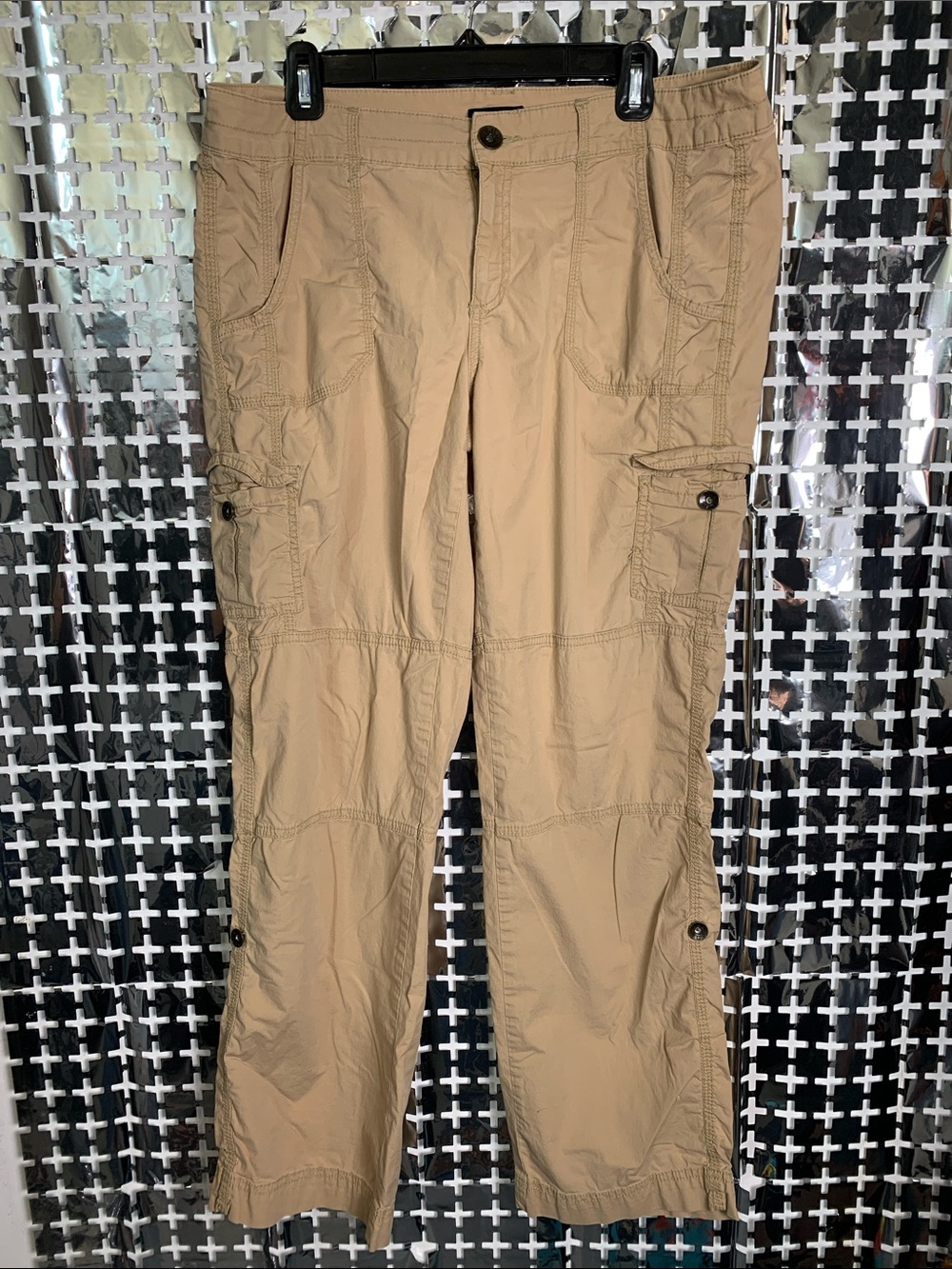 a.n.a Beige Straight Leg Cargo Pants with Utility Pockets